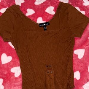 Derek Heart Women's Rust Bodysuit